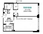 $1450/月　 ドアマン、地下にランドリー。8階のアパート。広くて綺麗な家具付きのお部屋に関する画像です。