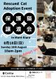 8月18日　モントキアラで保護猫譲渡会を開催します！