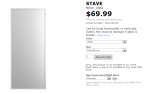 【中古】IKEA STAVE 鏡 姿見 70×160cmに関する画像です。