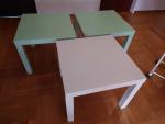 ローテーブル緑2個・白1個に関する画像です。