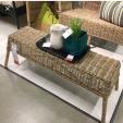 IKEA 籐のベンチ・サイドテーブル - Rattan bench to sell