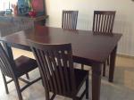 Teak wood dining table.